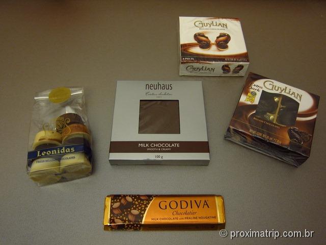 Leonidas, Godiva, Neuhaus... chocolates belgas em Bruxelas!