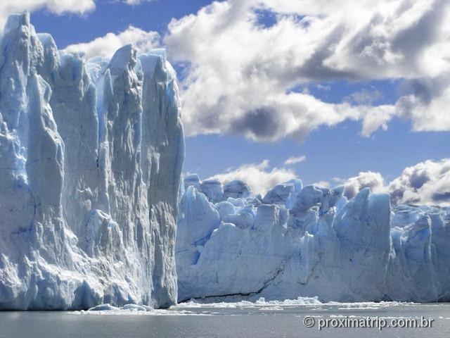 Paredes do Glaciar Perito Moreno no Parque Nacional Los Glaciares