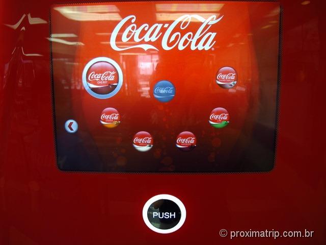 Display touchscreen da super máquina de refrigerantes em Orlando - mais de 100 sabores!!