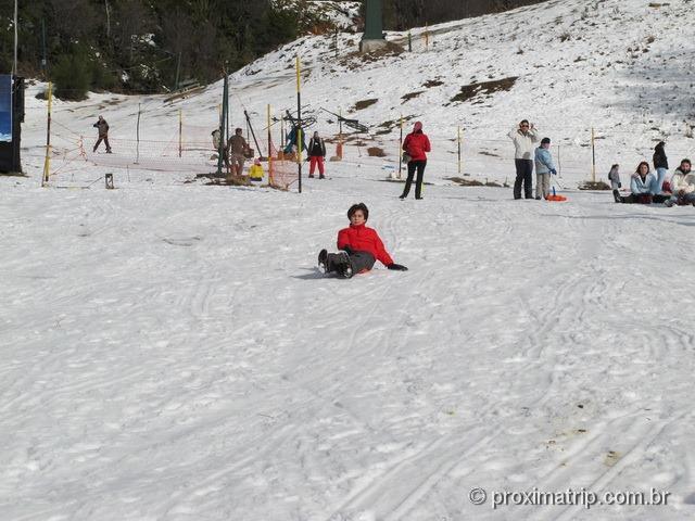 Brincando de tríneos no Cerro Catedral - Bariloche