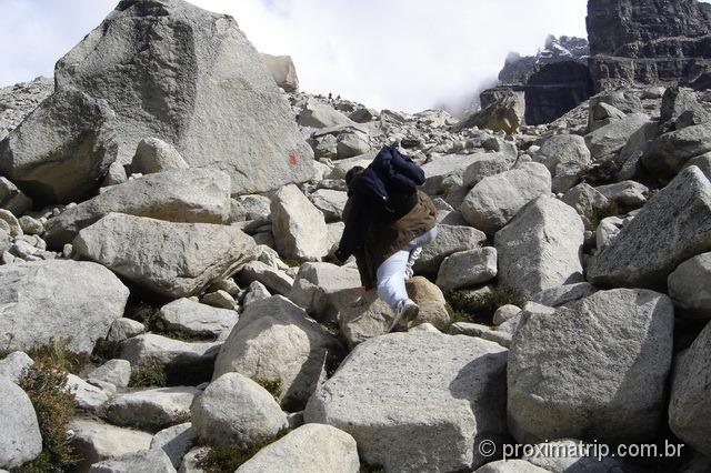 Torres del Paine - trilha do Mirador de Las Torres - último trecho, subida de pedras - é de matar!!