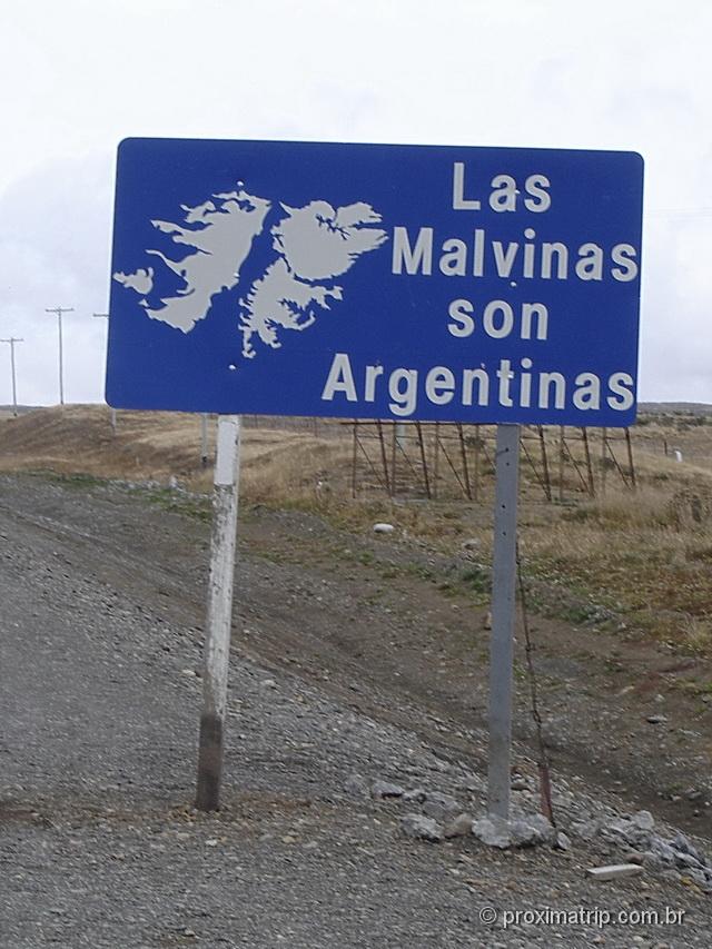 de Puerto Natales a Ushuaia - Placa: Las Malvinas son Argentinas