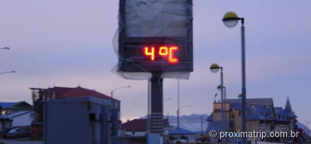 Puerto Natales - 4 graus celcius