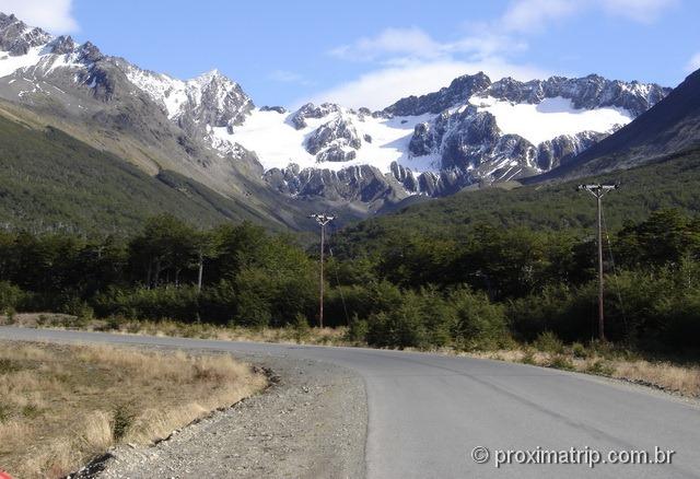 Rua de acesso ao Glaciar Martial, em Ushuaia