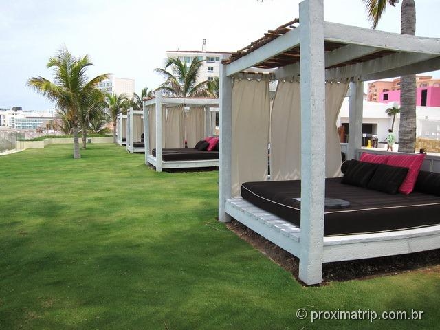 camas de praia do hotel Hyatt Regency Cancun
