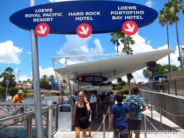 Water Taxi do Hard Rock Hotel Orlando até os parques da Universal