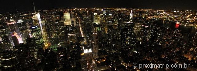 Empire State Building: vista panoramica noturna de Nova York