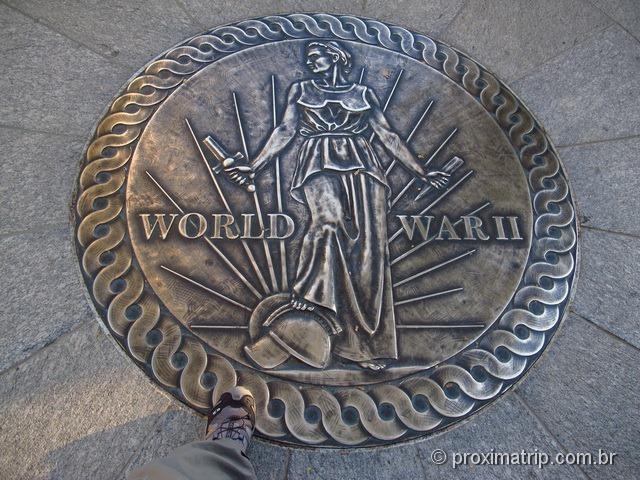 Placa do World War II Memorial - Washington DC