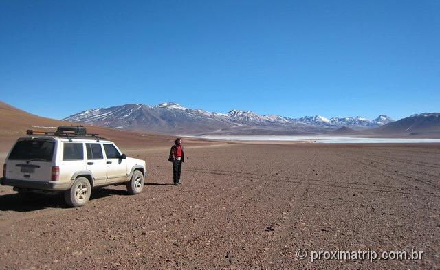 Chegando Lagunas blanca verde Reserva Nacional Eduardo Avaroa Bolívia