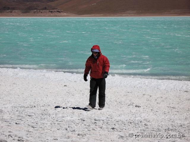 Laguna Verde espuma branca Reserva Nacional Eduardo Avaroa