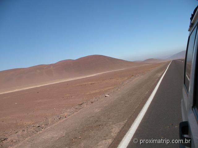 Carretera Panamericana RN5 trecho deserto entre Copiapó e Antofagasta