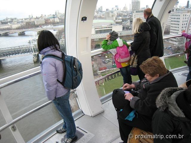 Cabines do London Eye por dentro