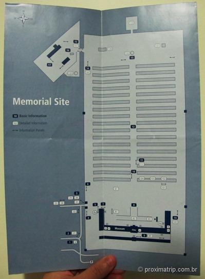 Dachau Memorial site brochure mapa campo concentração Dachau