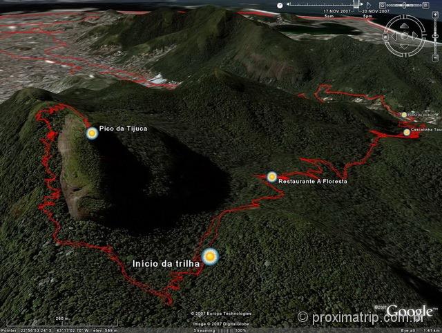 mapa Trilha Pico da Tijuca