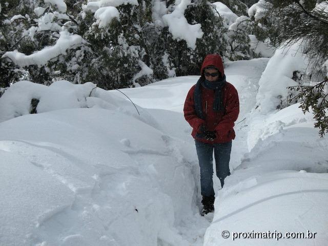 Trilha de inverno no Cerro Otto - em Bariloche