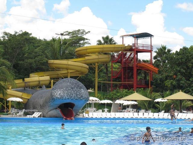 Toboágua por dentro da baleia! - Parque aquático Thermas Water Park - Águas de São Pedro