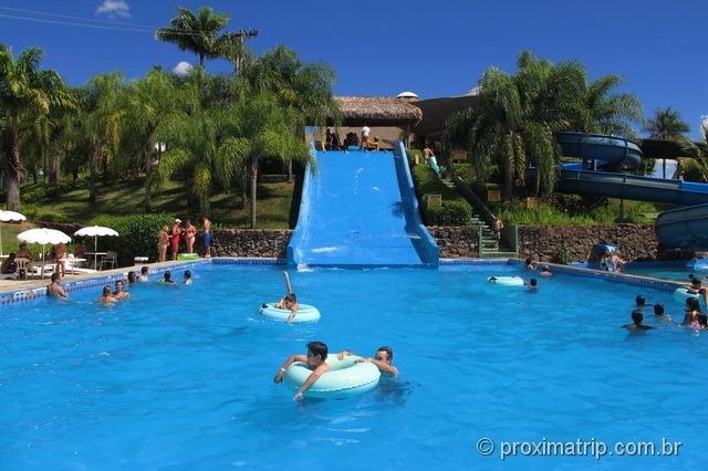 Piscina do toboágua tipo "escorregador" - Parque aquático Thermas Water Park - Águas de São Pedro