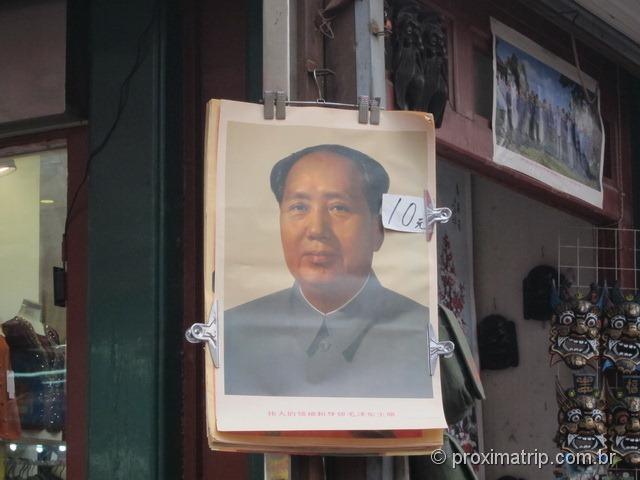 Retratos do Mao Tse Tung a venda por toda a Parte - Pequim - China