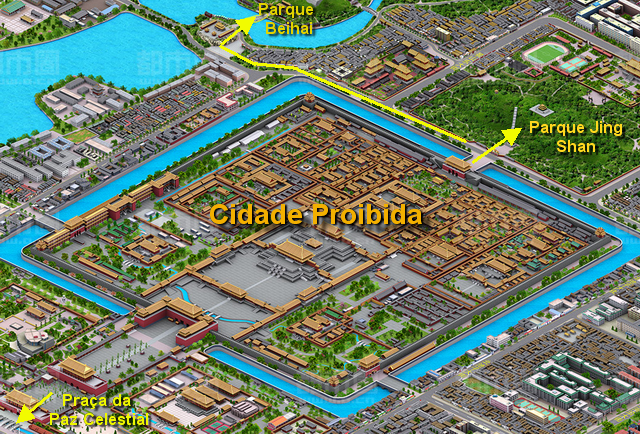 Mapa Jingshan - Beihai - Cidade Proibida