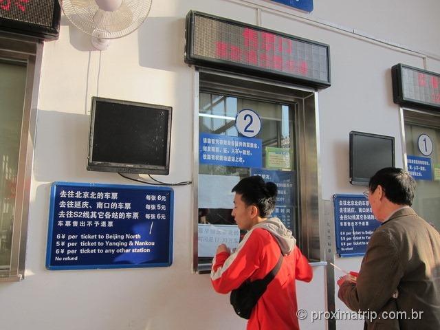 Bilheteria da estação de trem em Badaling - Muralha da China