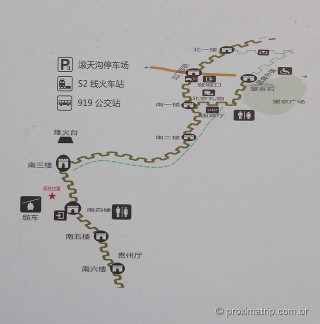 Muralha da China - mapa do trecho de Badaling