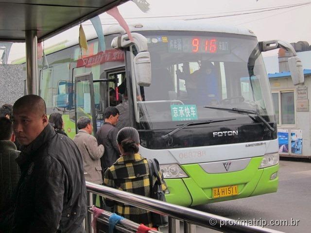 Ônibus 916 de Pequim até Huairou - Muralha da China em Mutianyu