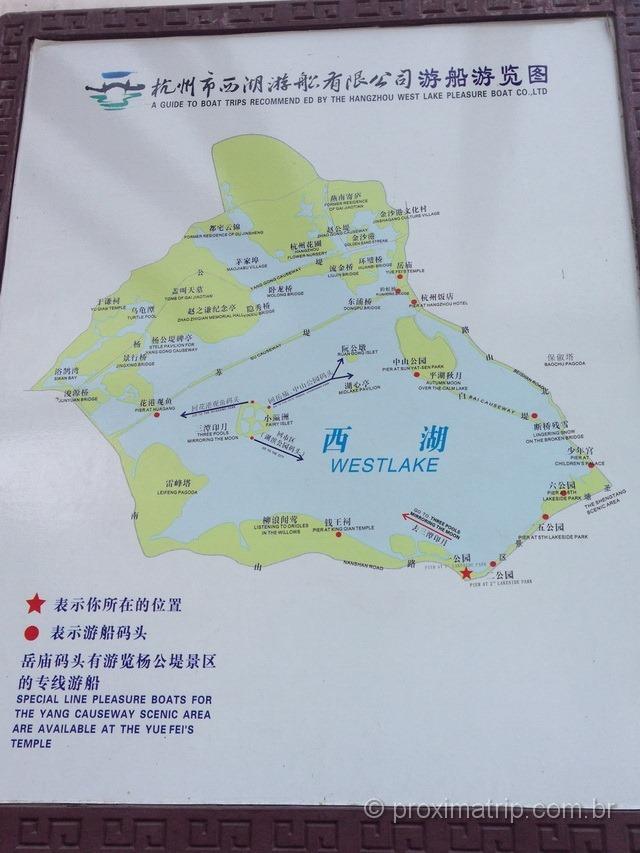 West Lake Hangzhou Pleasure Boats map