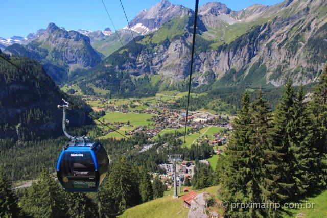 Kandersteg vista do teleférico que leva até o lago Oeschinen