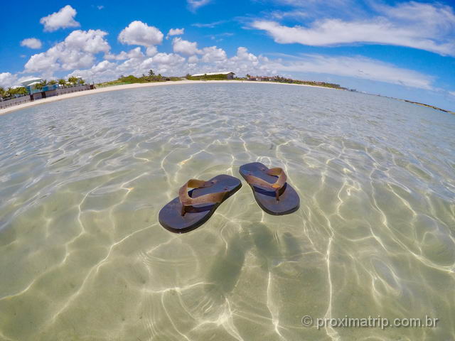 Águas calmas na Praia de Muro Alto