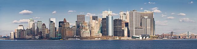 Manhattan skyline visto da staten island ferry