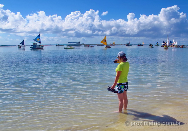 A linda praia em frente ao vilarejo de Porto de Galinhas