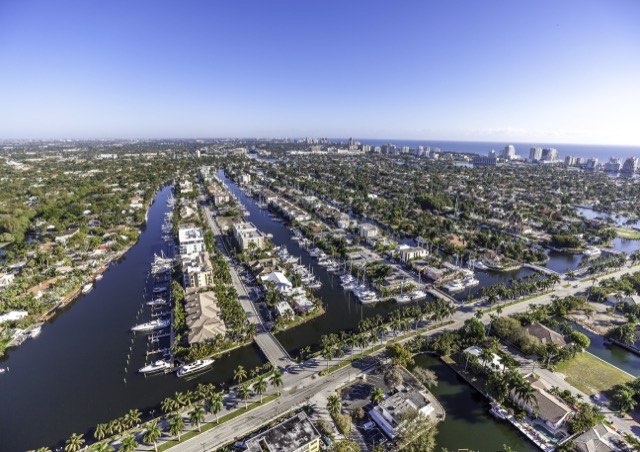 Aerial Fort Lauderdale Florida taken with helicopter