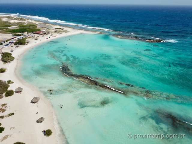 Baby beach em Aruba, vista com drone