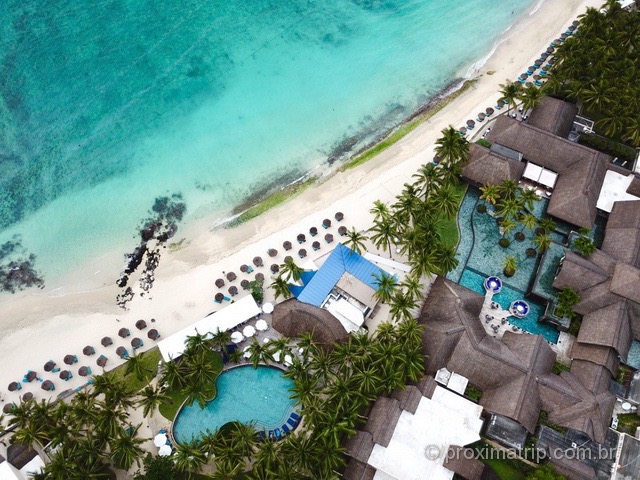 Vista com drone do Hotel/Resort Constance Belle Mare Plage - Ilhas Maurício