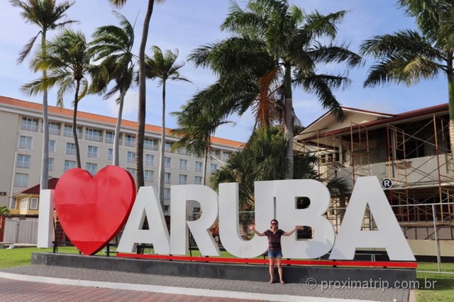 Letreiro I love Aruba em Oranjestad