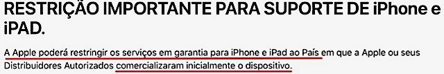 Garantia apple iphone celular comprado exterior