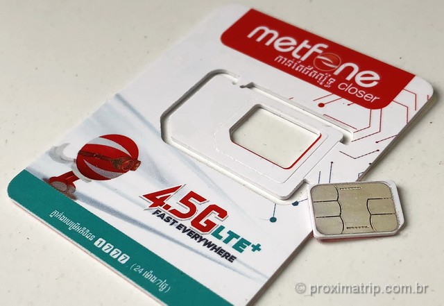 Chip de celular da Metfone, testado por nós no Camboja