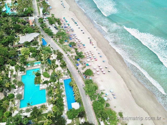 Padma Legian Resort, visto com drone: um dos lugares para se hospedar em Bali