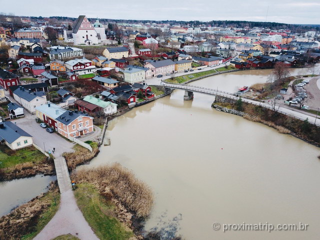 vista aérea de Porvoo, com drone