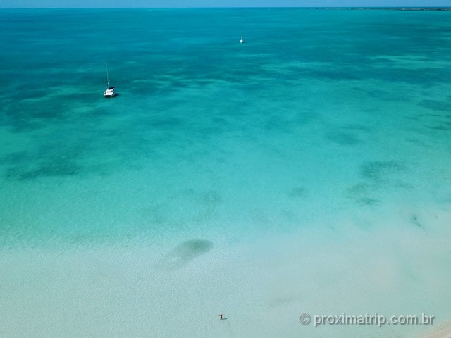 Sapodilla Bay: Eu pequenina na foto e um cardume próximo de mim, bem no rasinho!