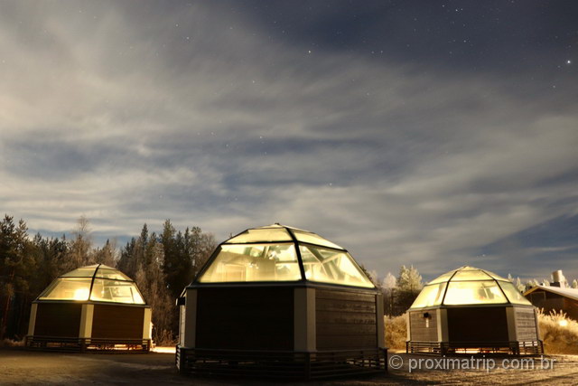 Hotel com iglus com teto de vidro, na Lapônia - Finlândia