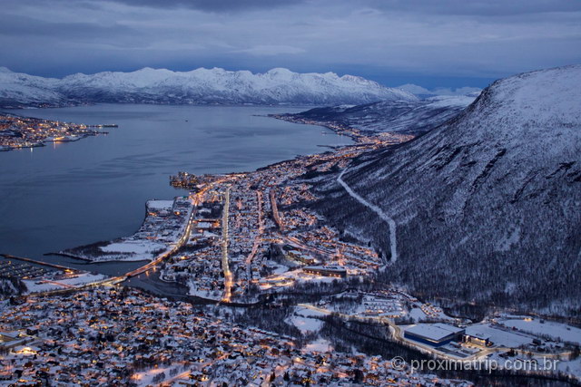 Vista do teleférico em Tromso