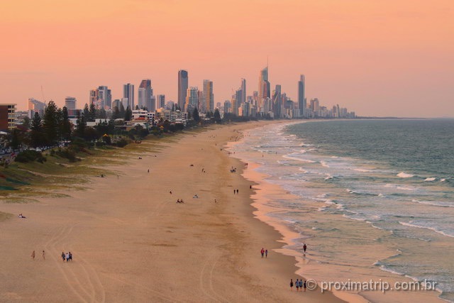 pôr do sol em Gold Coast