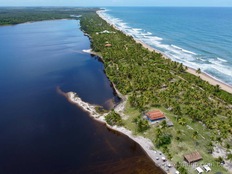 Lagoa e praia do Cassange, vistas com drone