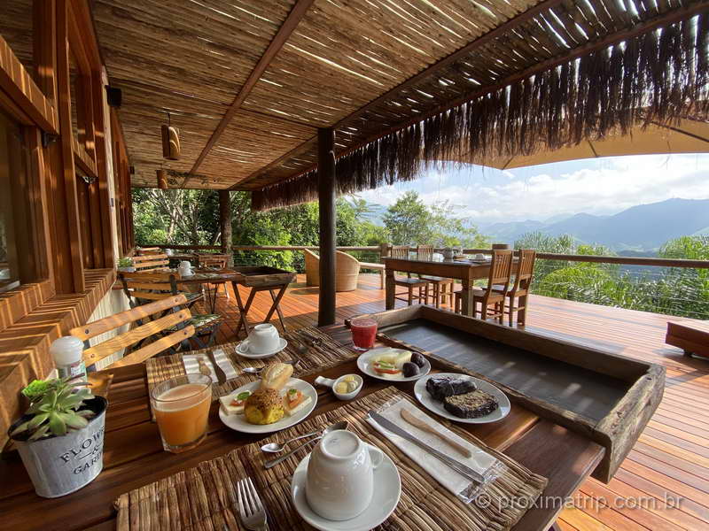 café da manhã da Cabanas Chapéu de Palha, em São Francisco Xavier - SP