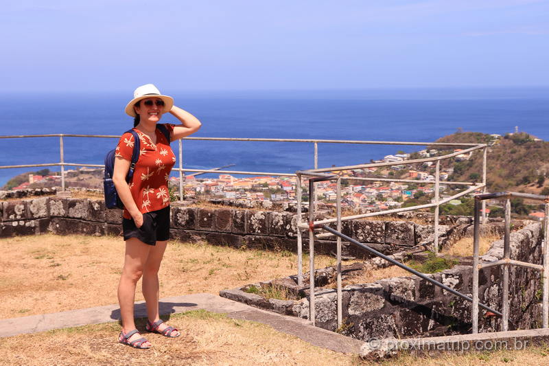O Fort Frederick proporciona vistas panorâmicas de Granada e do mar do Caribe