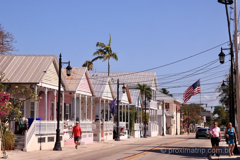 Tradicionais casas de madeira coloridas em Key West